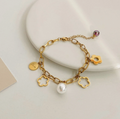 Anhänger Armband mit Perlen Gold