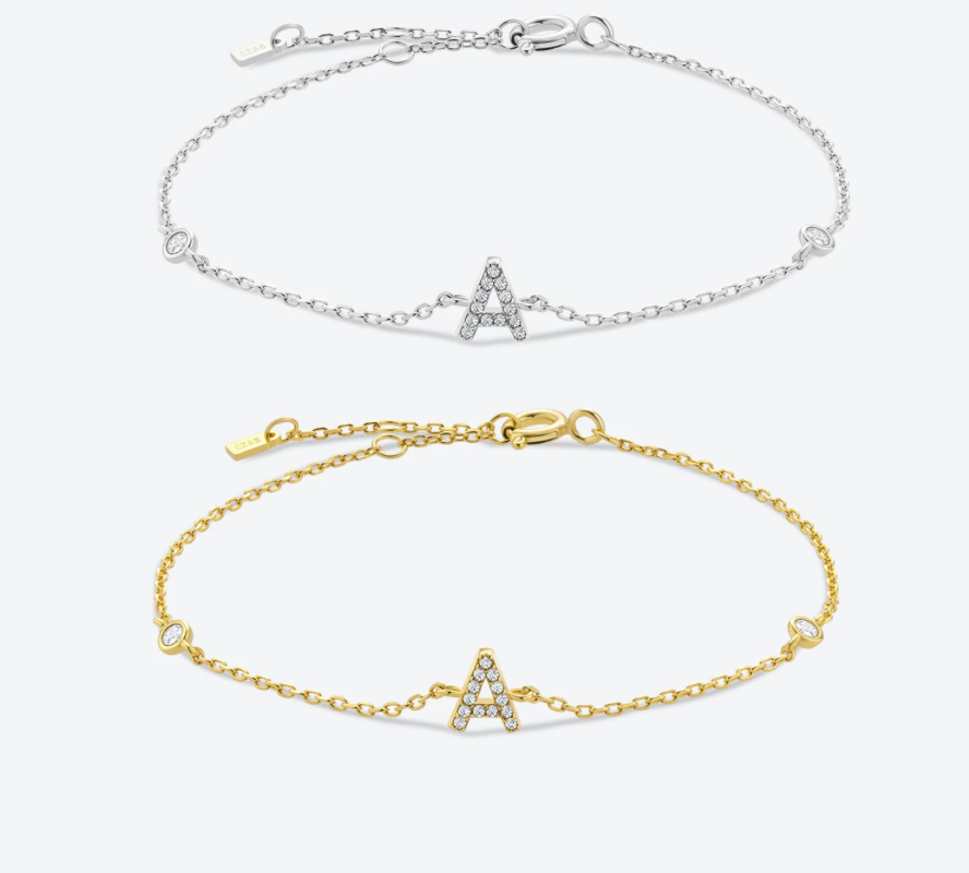 Buchstabenarmband mit Glitzer I Armband I S925