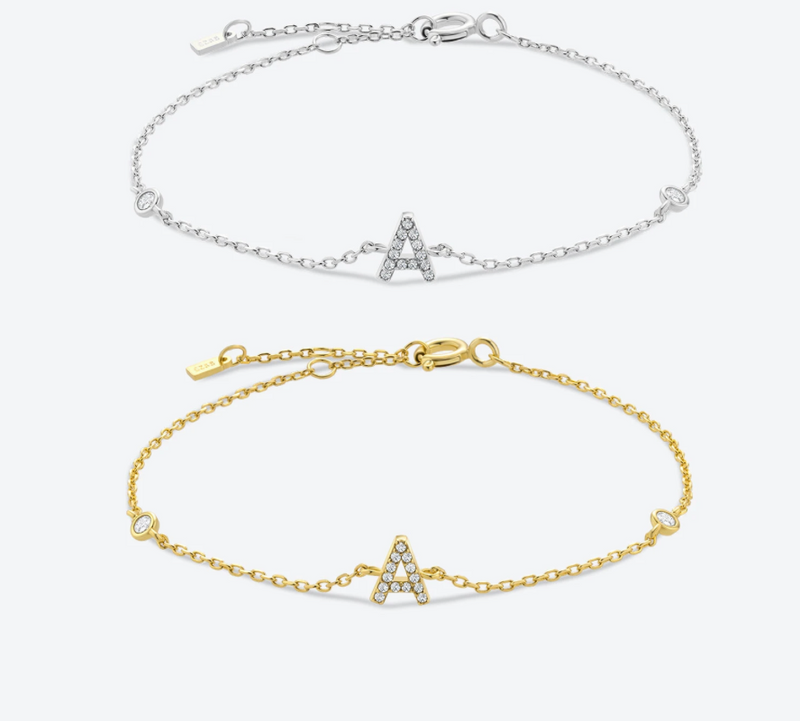 Buchstabenarmband mit Glitzer I Armband I S925