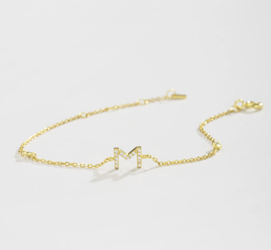 Buchstabenarmband mit Glitzer I Armband I S925