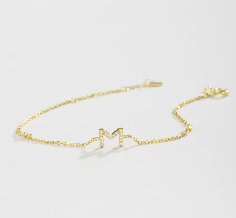 Buchstabenarmband mit Glitzer I Armband I S925