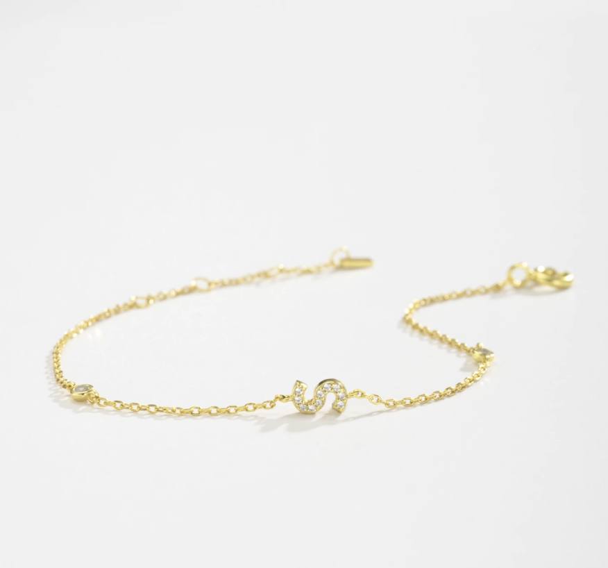 Buchstabenarmband mit Glitzer I Armband I S925