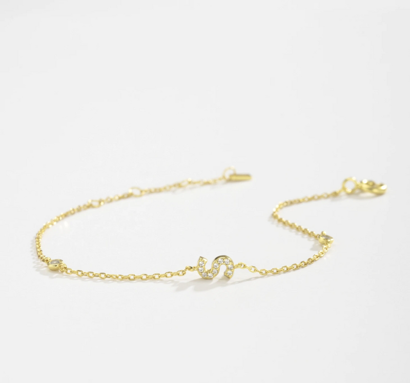 Buchstabenarmband mit Glitzer I Armband I S925