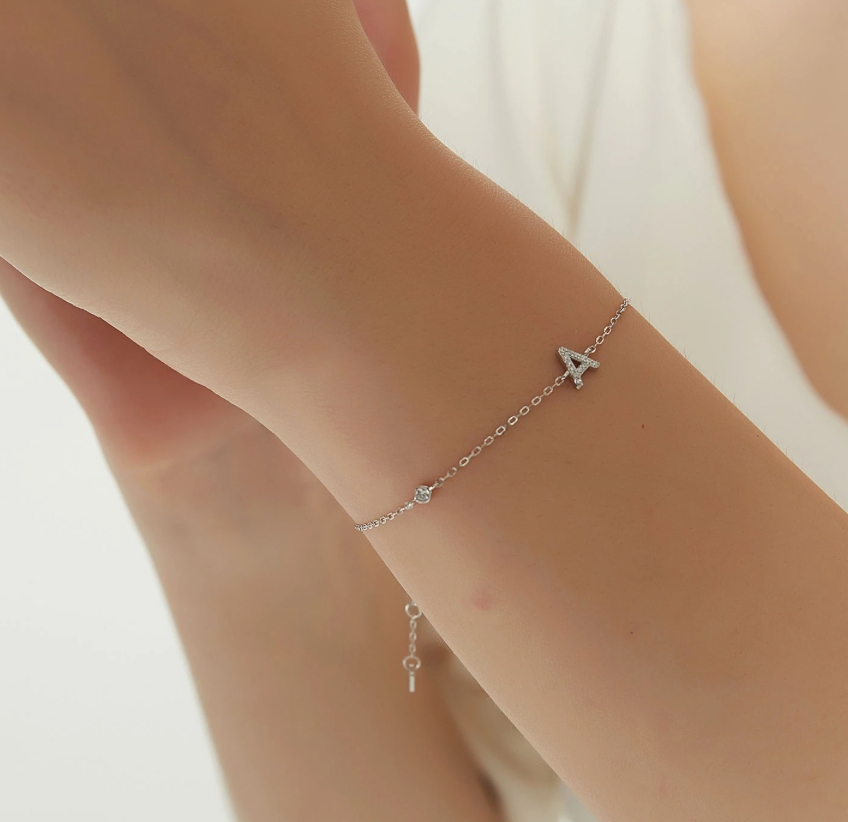 Buchstabenarmband mit Glitzer I Armband I S925