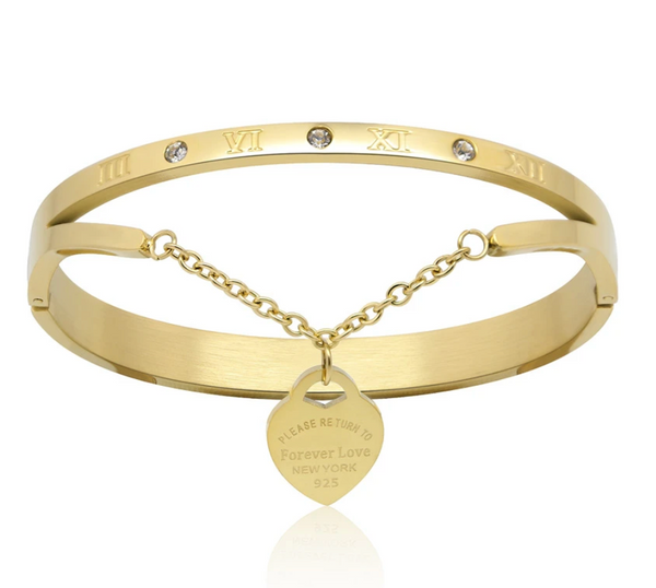 Armreifen mit Herzanhänger I Armband