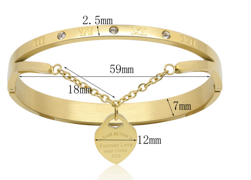 Armreifen mit Herzanhänger I Armband