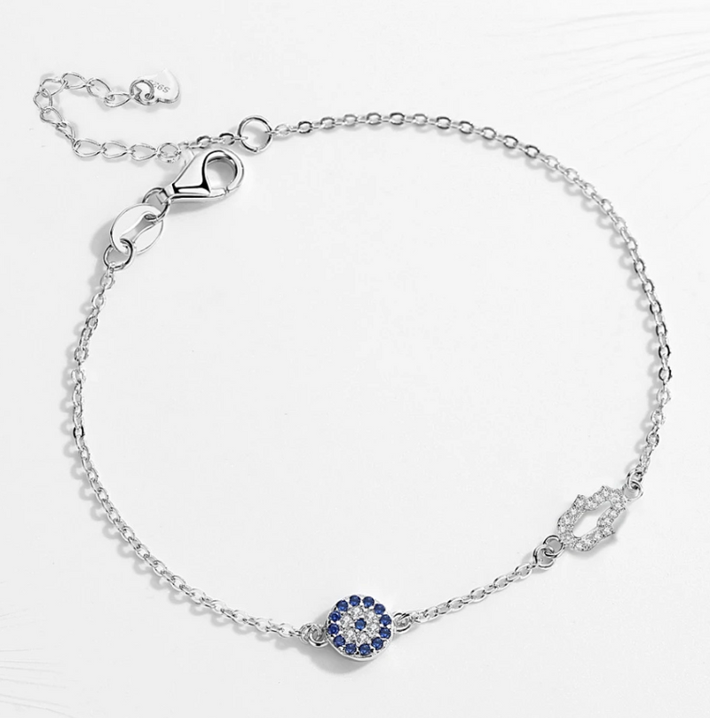 Nazar Armband mit Fatima Hand Gitzer