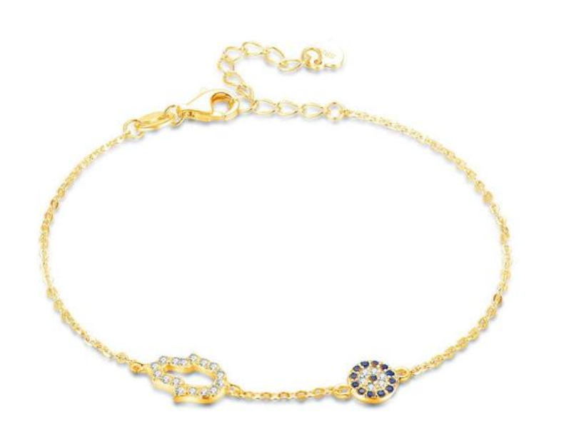 Nazar Armband mit Fatima Hand Gitzer