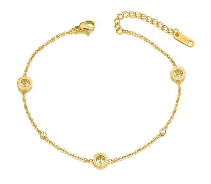 Modernes Armband mit runden Anhängern mit Glitzer