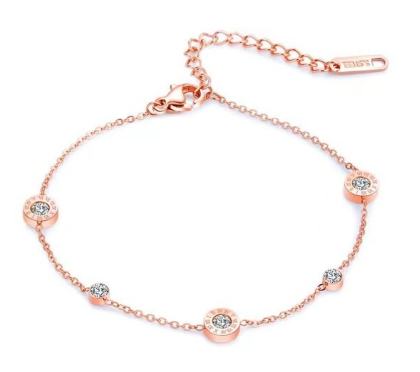 Modernes Armband mit runden Anhängern mit Glitzer