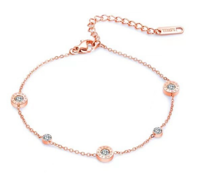 Modernes Armband mit runden Anhängern mit Glitzer