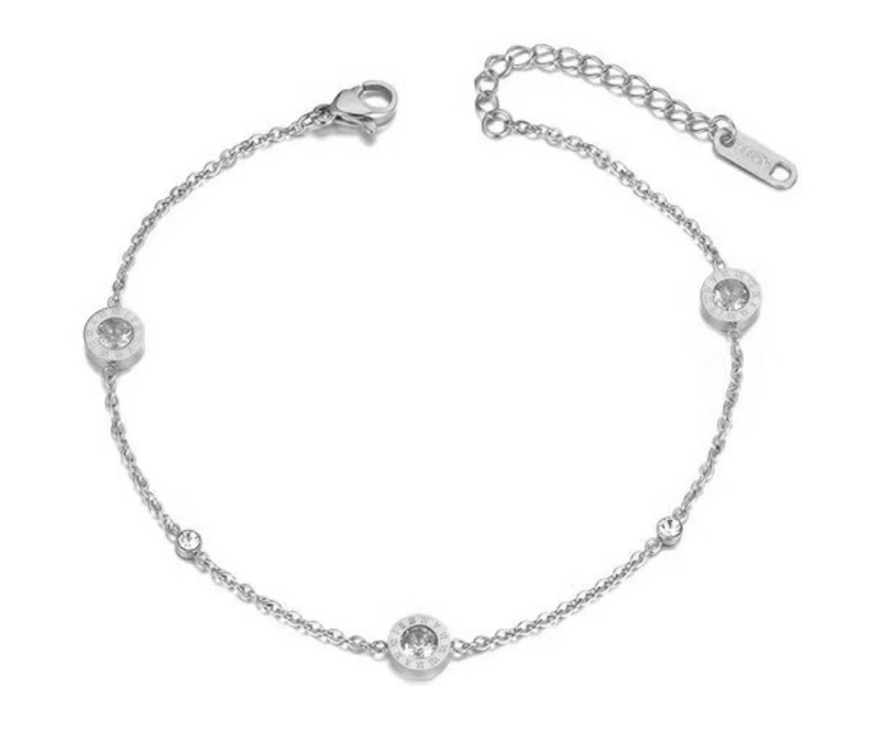 Modernes Armband mit runden Anhängern mit Glitzer