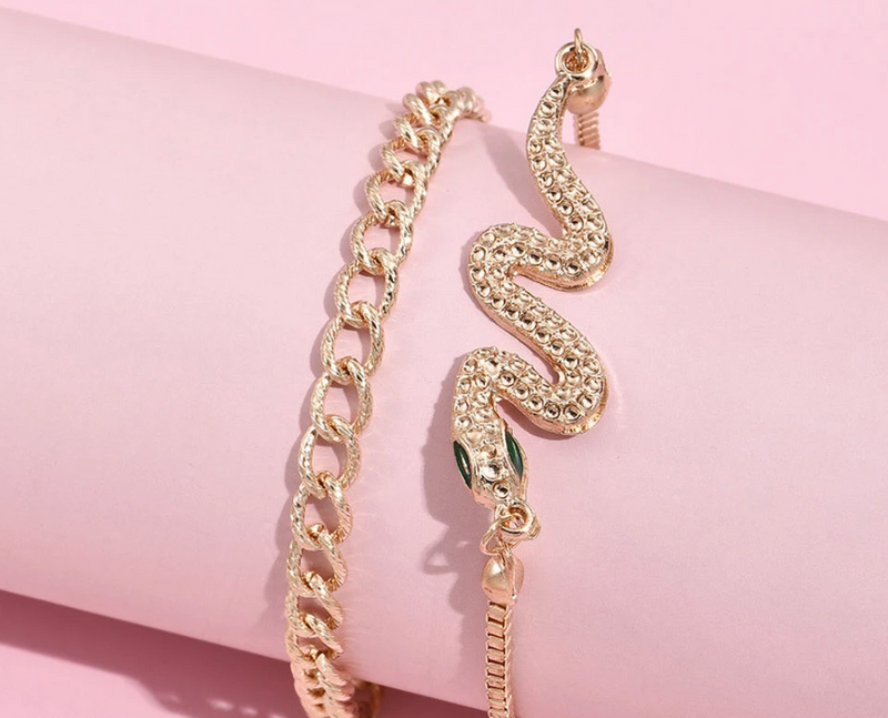 Armbandset mit Schlangenarmband Gold I Armband
