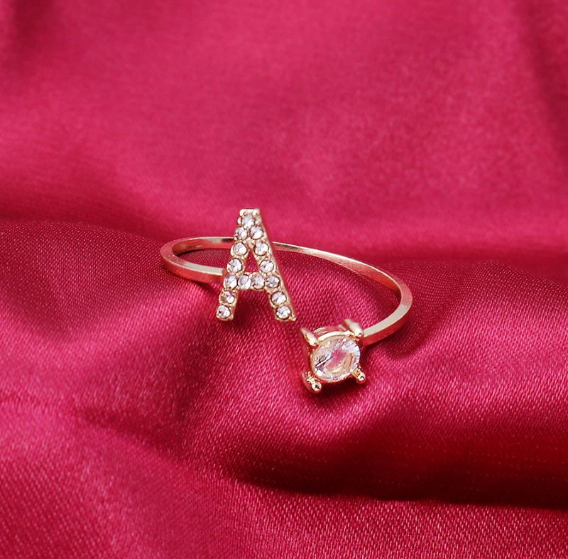 Buchstabenring größenverstellbar I Ring mit Buchstabe I verstellbar