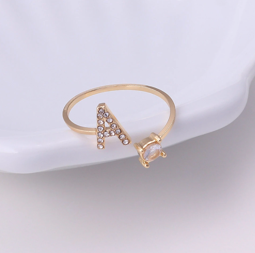 Buchstabenring größenverstellbar I Ring mit Buchstabe I verstellbar