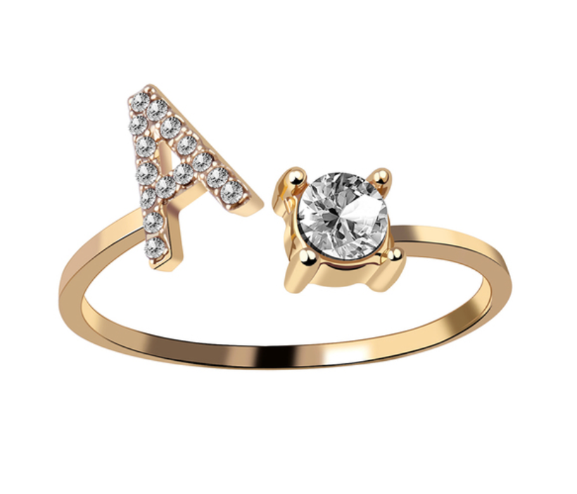 Buchstabenring und Magnetische Partnerarmbänder mit Rosenbox Set I Setpreis