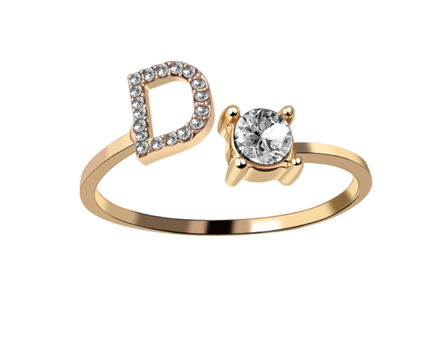 Buchstabenring und Magnetische Partnerarmbänder mit Rosenbox Set I Setpreis