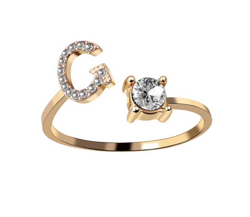 Buchstabenring und Magnetische Partnerarmbänder mit Rosenbox Set I Setpreis