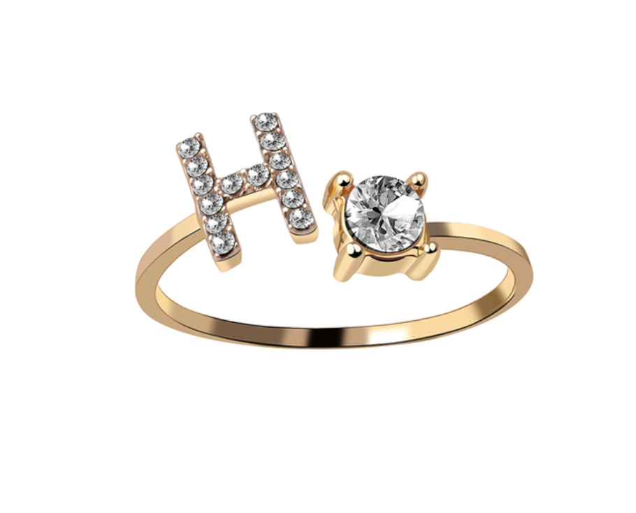 Buchstabenring und Magnetische Partnerarmbänder mit Rosenbox Set I Setpreis