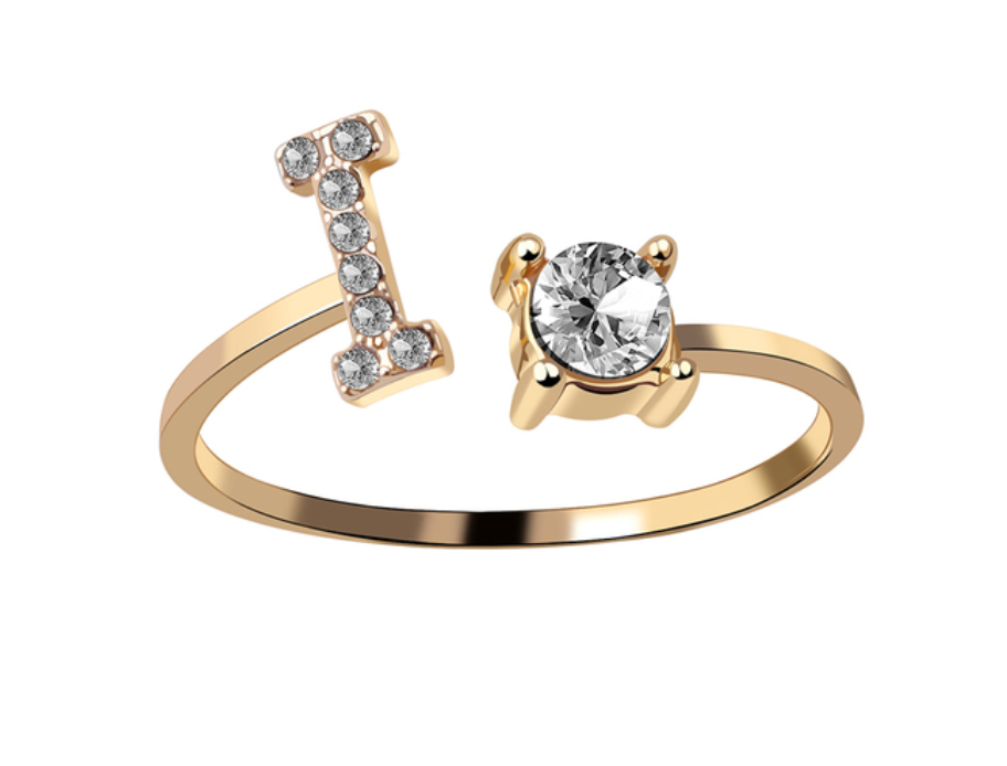 Buchstabenring und Magnetische Partnerarmbänder mit Rosenbox Set I Setpreis