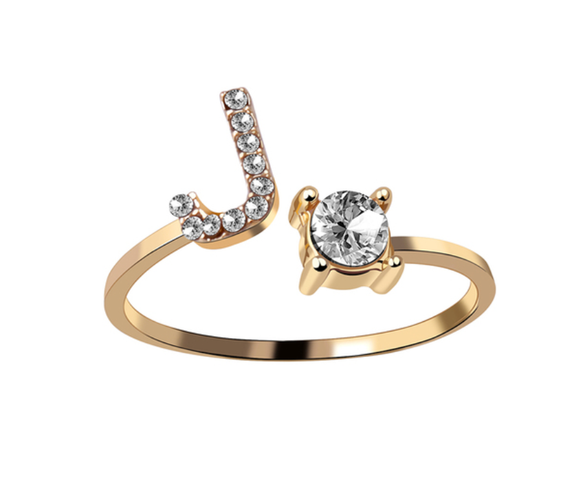 Buchstabenring und Magnetische Partnerarmbänder mit Rosenbox Set I Setpreis