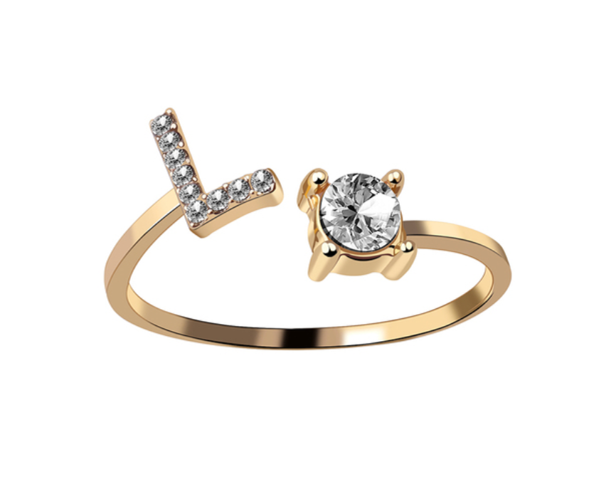 Buchstabenring und Magnetische Partnerarmbänder mit Rosenbox Set I Setpreis