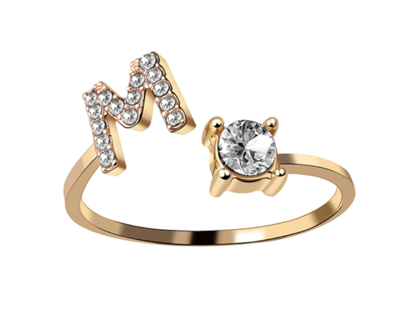 Buchstabenring und Magnetische Partnerarmbänder mit Rosenbox Set I Setpreis