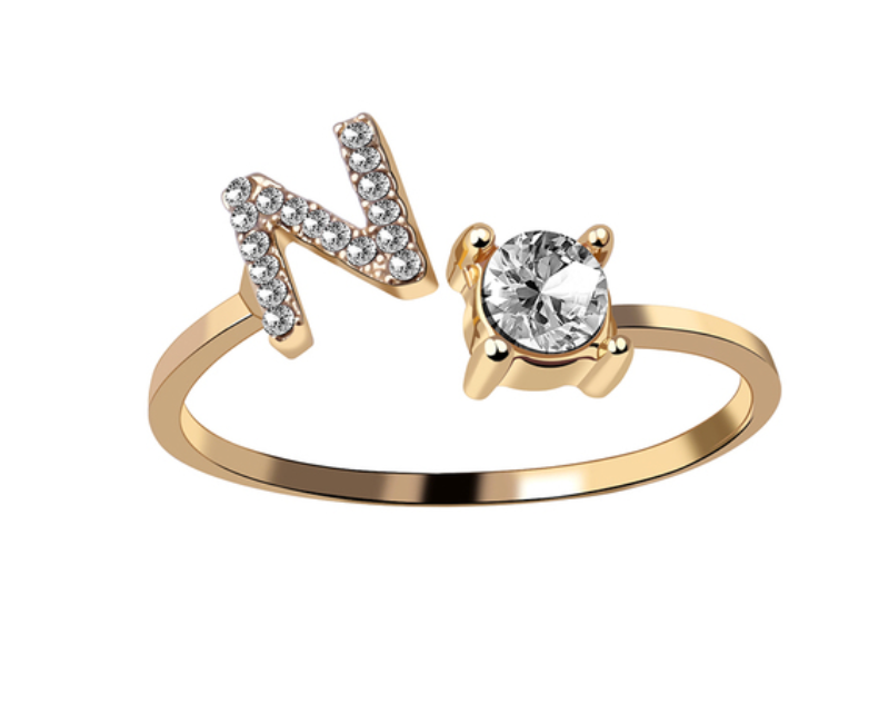 Buchstabenring größenverstellbar I Ring mit Buchstabe I verstellbar