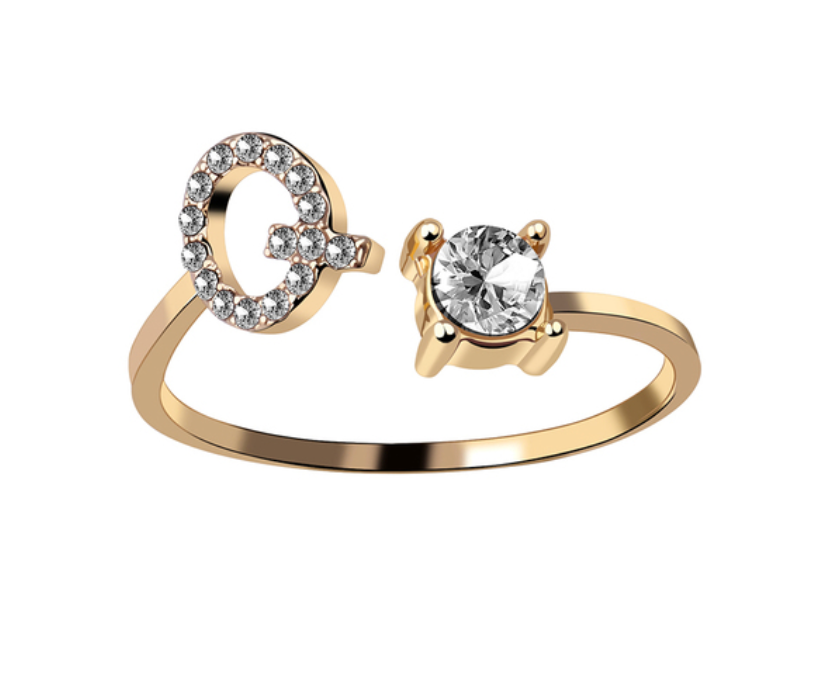 Buchstabenring und Magnetische Partnerarmbänder mit Rosenbox Set I Setpreis