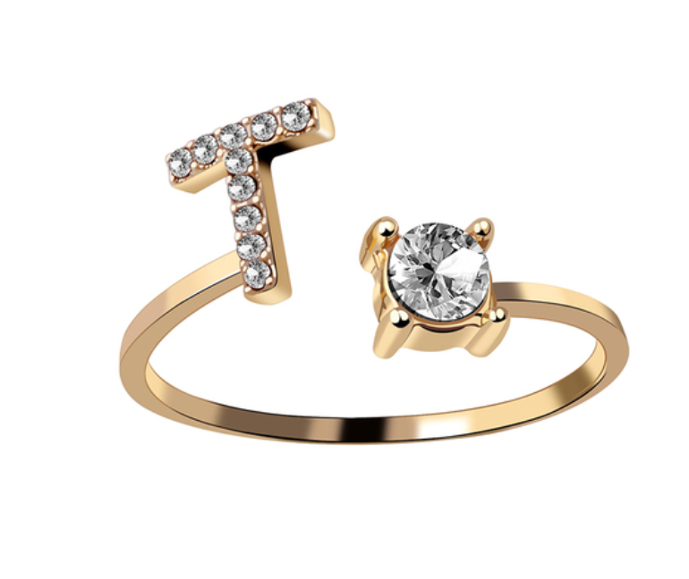 Buchstabenring und Magnetische Partnerarmbänder mit Rosenbox Set I Setpreis