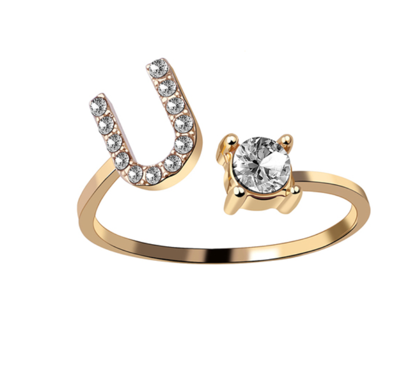 Buchstabenring größenverstellbar I Ring mit Buchstabe I verstellbar