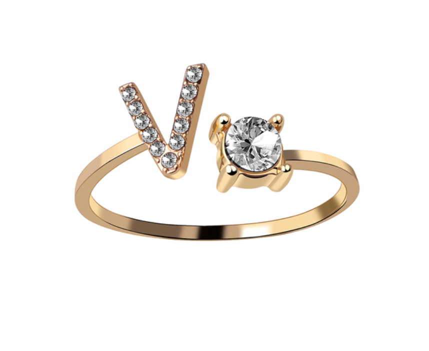 Buchstabenring größenverstellbar I Ring mit Buchstabe I verstellbar