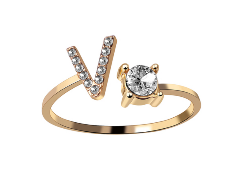 Buchstabenring und Magnetische Partnerarmbänder mit Rosenbox Set I Setpreis