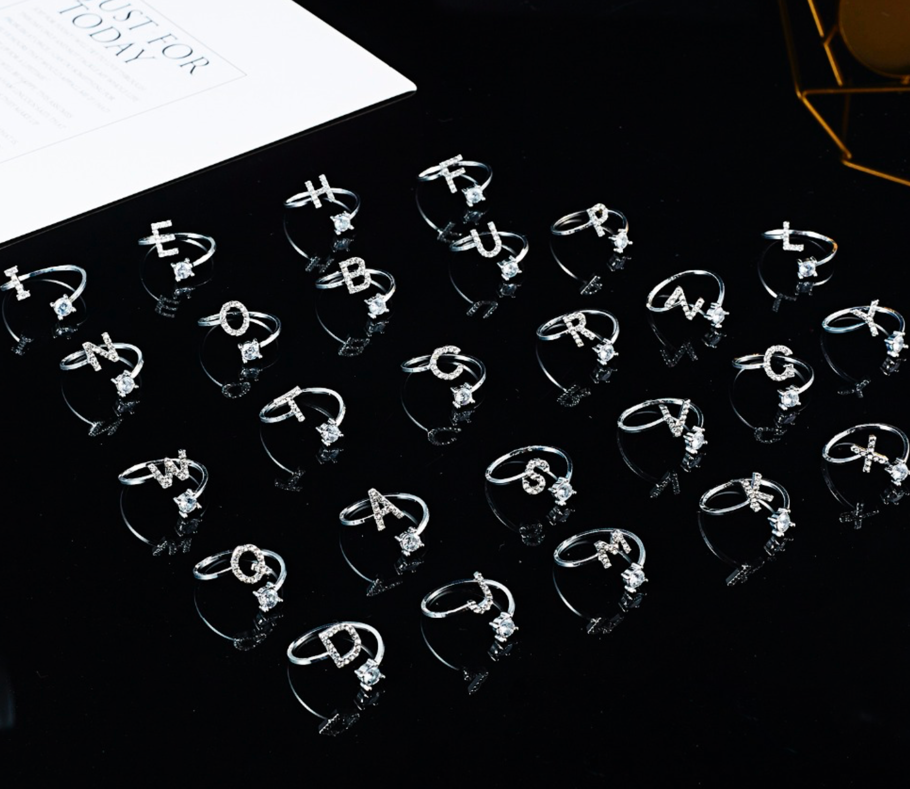 Buchstabenring größenverstellbar I Ring mit Buchstabe I verstellbar