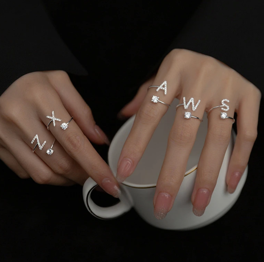 Buchstabenring größenverstellbar I Ring mit Buchstabe I verstellbar