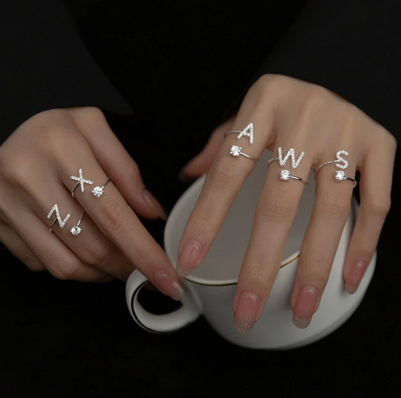 Buchstabenring größenverstellbar I Ring mit Buchstabe I verstellbar