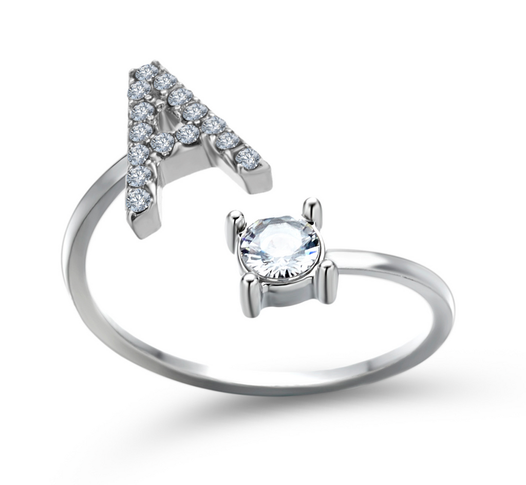 Buchstabenring und Magnetische Partnerarmbänder mit Rosenbox Set I Setpreis