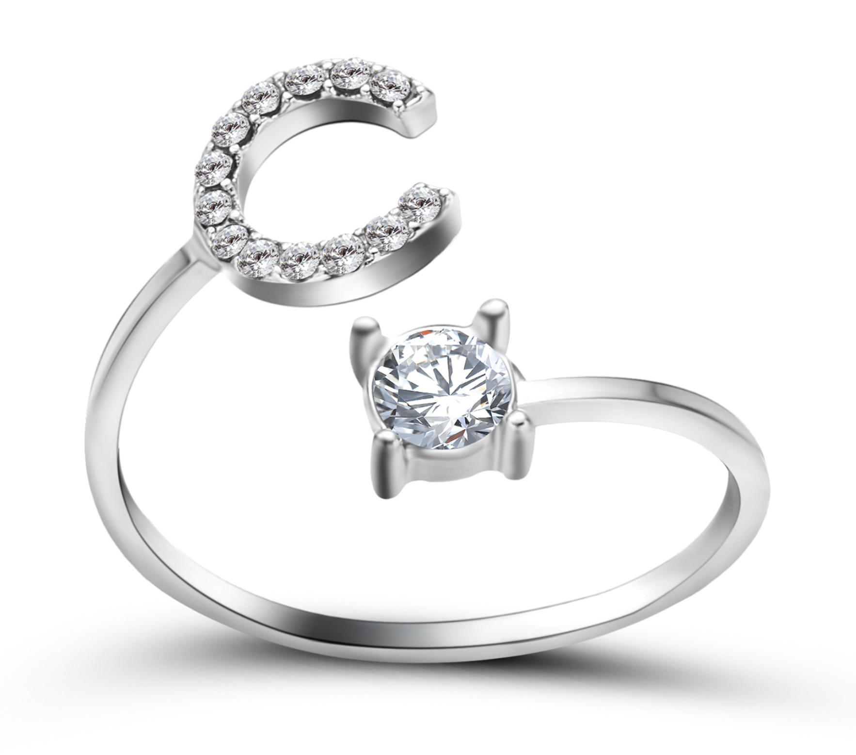 Buchstabenring größenverstellbar I Ring mit Buchstabe I verstellbar