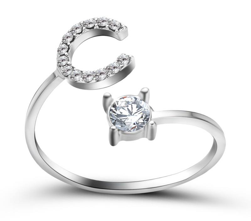 Buchstabenring größenverstellbar I Ring mit Buchstabe I verstellbar