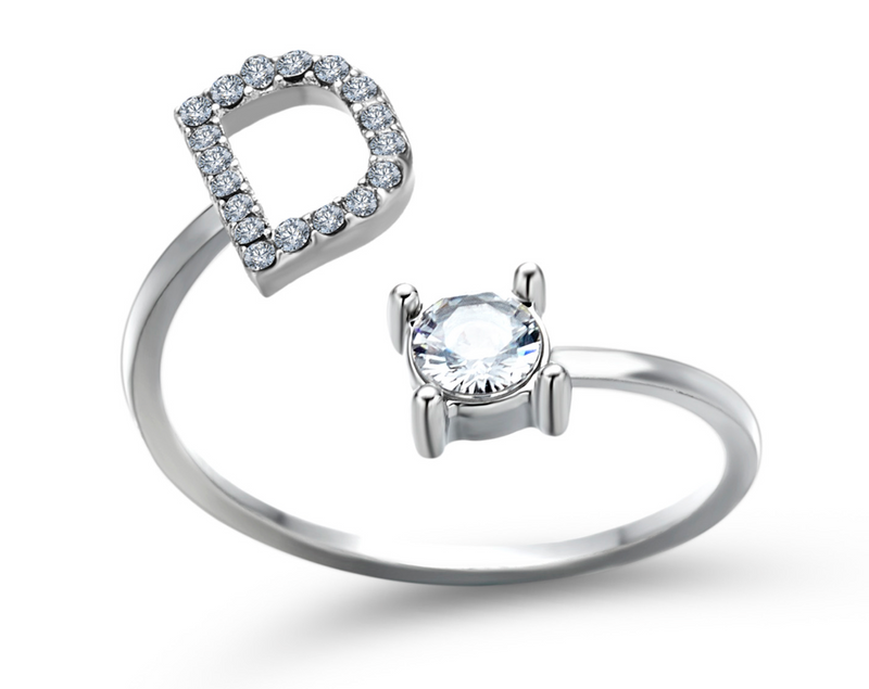 Buchstabenring und Magnetische Partnerarmbänder mit Rosenbox Set I Setpreis