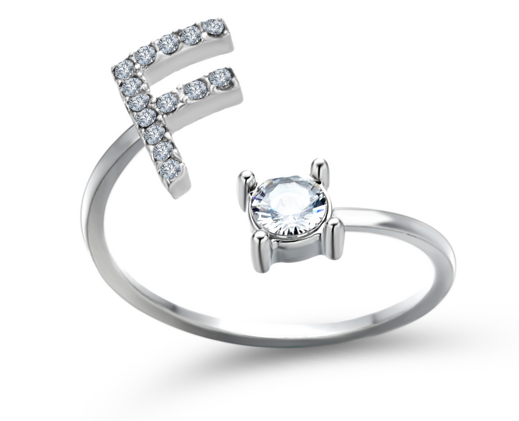 Buchstabenring und Magnetische Partnerarmbänder mit Rosenbox Set I Setpreis