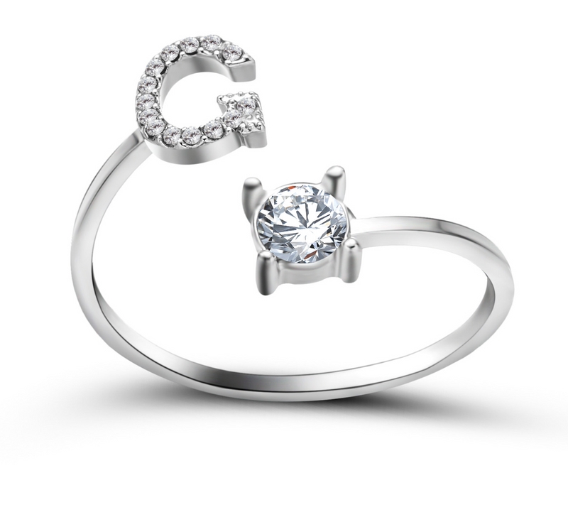 Buchstabenring und Magnetische Partnerarmbänder mit Rosenbox Set I Setpreis