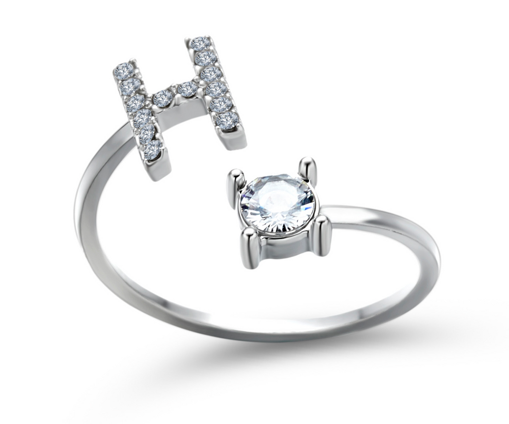 Buchstabenring und Magnetische Partnerarmbänder mit Rosenbox Set I Setpreis