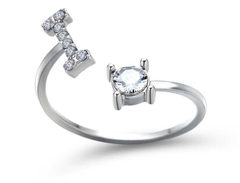 Buchstabenring und Magnetische Partnerarmbänder mit Rosenbox Set I Setpreis