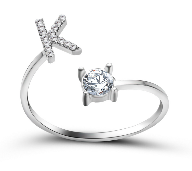 Buchstabenring größenverstellbar I Ring mit Buchstabe I verstellbar