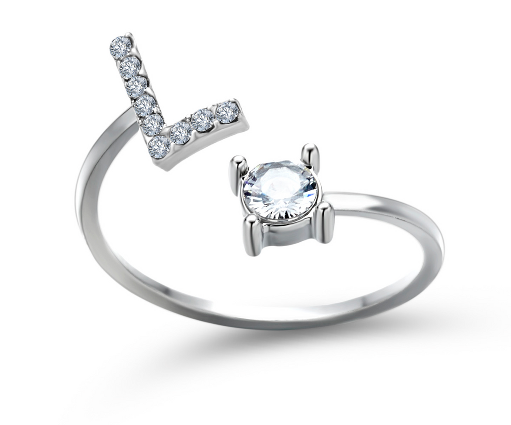 Buchstabenring und Magnetische Partnerarmbänder mit Rosenbox Set I Setpreis