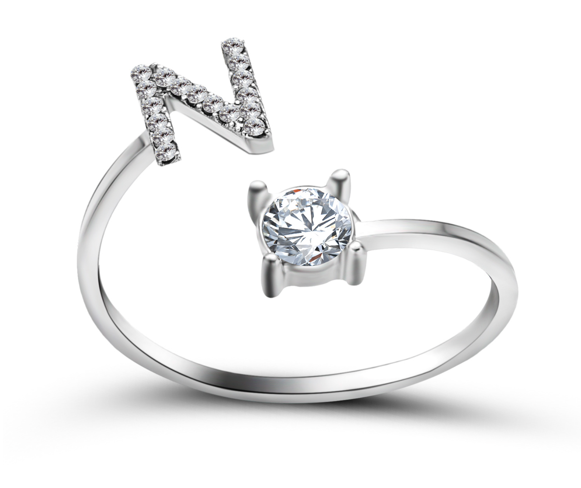 Buchstabenring größenverstellbar I Ring mit Buchstabe I verstellbar