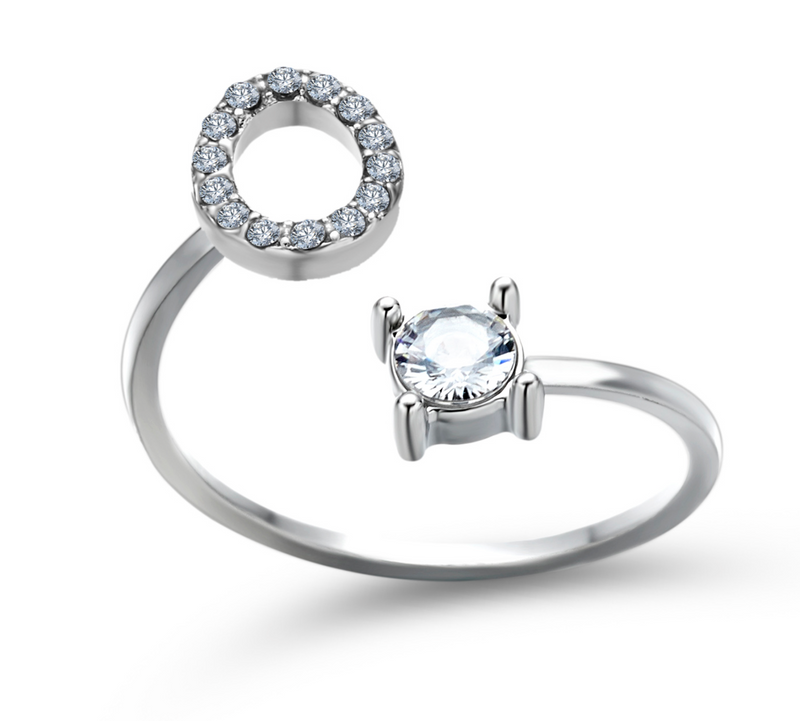 Buchstabenring größenverstellbar I Ring mit Buchstabe I verstellbar