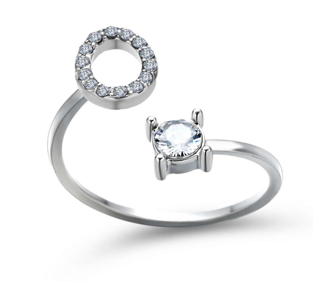 Buchstabenring und Magnetische Partnerarmbänder mit Rosenbox Set I Setpreis