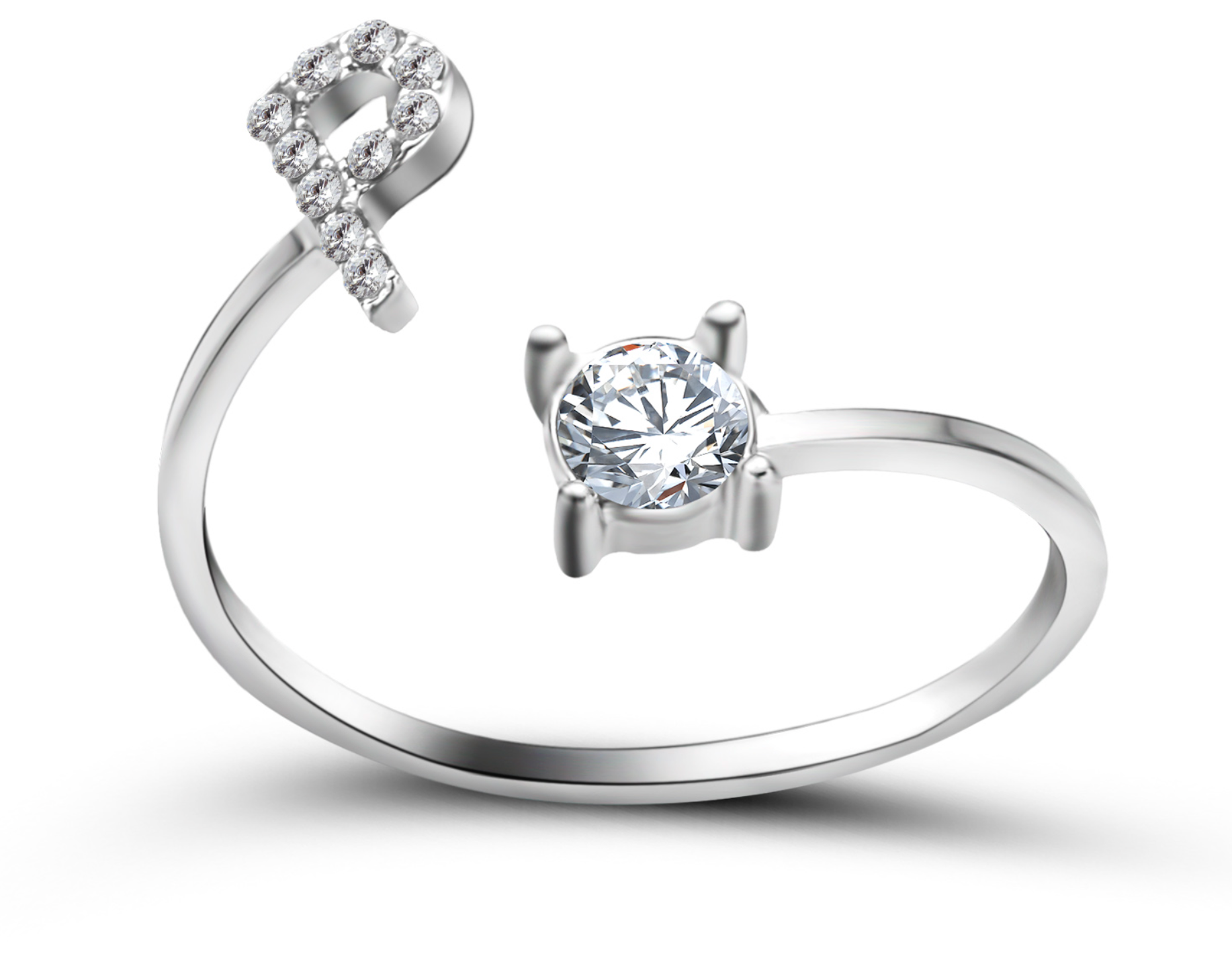 Buchstabenring und Magnetische Partnerarmbänder mit Rosenbox Set I Setpreis